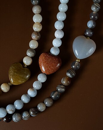 Naszyjnik z błękitnego jadeitu z serduszkiem, Messme