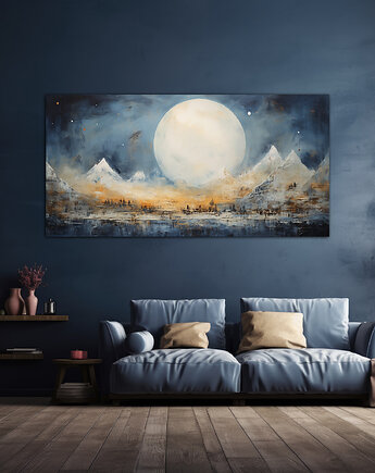 Księżyce Diuny - Obraz na płótnie - Druk, Rama - Impresjonizm, Loft #5, Black Sapphire Art