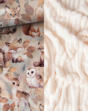 WYJĄTKOWY koc _ zwierzątka w lesie_ 75x100 cm, MOJAMAJA