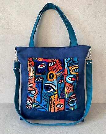 Duża torba na ramię - print Kubizm, PRACOWNIA 166