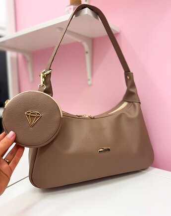 Torebka damska bagietka Carrie taupe, paulilin.style