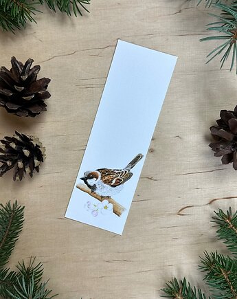 Zakładka do książki z wróbelkiem, mavipoppy art