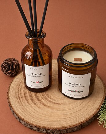 Świąteczny zestaw prezentowy: świeca sojowa 125 g i dyfuzor zapachowy 90 ml, NORD RØ