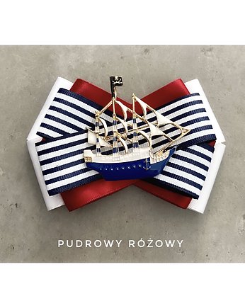Brosza Marynarska ze Statkiem NEW, Pudrowy Różowy