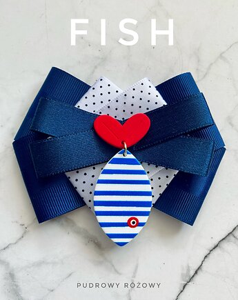 Brosza Pop Art z Rybką Marine New Kolekcja FISH, Pudrowy Różowy