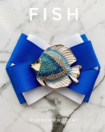 Brosza z Kolekcji FISH z Rybką wysadzaną kryształkami, Pudrowy Różowy