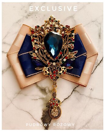 Brosza  z Ogromnym kryształem 1 szt NEW, Pudrowy Różowy