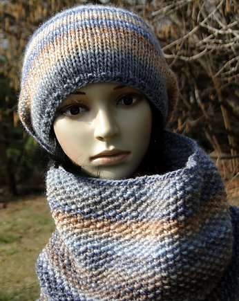 z piaskiem / komplet, agat handmade