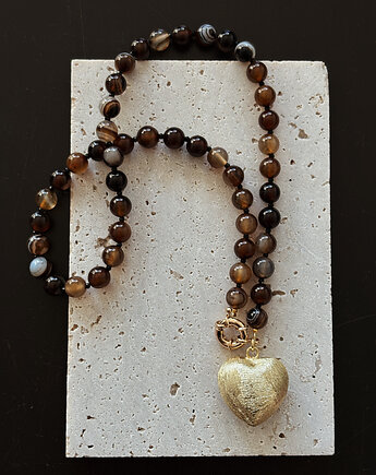 Naszyjnik Agat i Onyks Serce, Chmolowska Jewellery