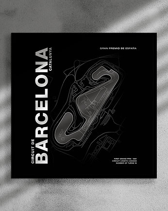 Plakat Tory wyścigowe - Barcelona - 50x50 cm, Peszkowski Graphic