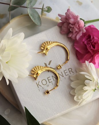 Kolczyki pozłacane Jednorożce, Ker Jewellery