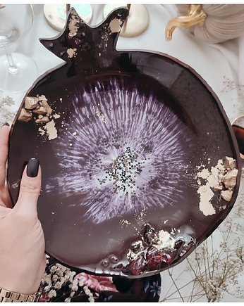 Zestaw misy granaty wiśniowy kolor złoto, White Resin Design