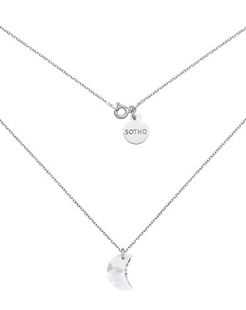 Srebrny naszyjnik z księżycem SWAROVSKI CRYSTAL, SOTHO