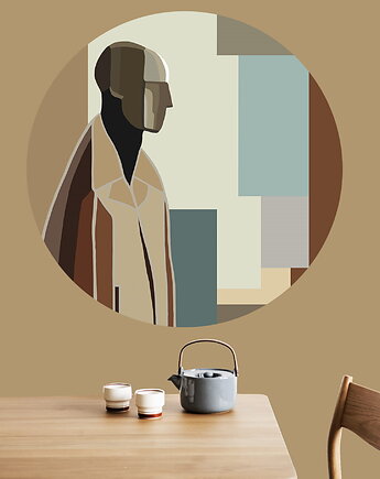 Mural DOTS  BAUHAUS MAN- okrągła dekoracja ścienna, Ravenart
