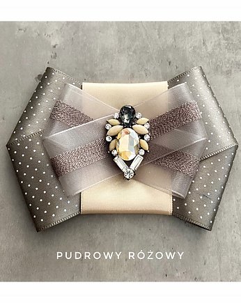 Brosza  z Kolekcji Champagne z kryształami, Pudrowy Różowy