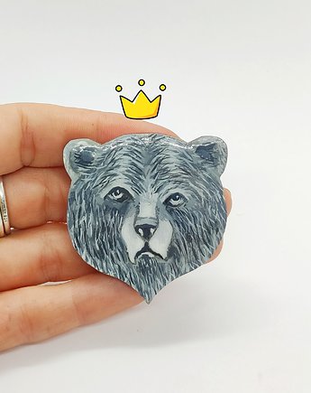 Broszka NIEDźWIEDź  ZbYszEk, Made in Forest