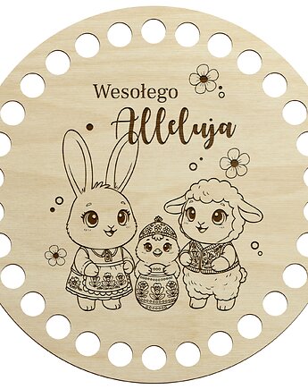 Dno Spód do Szydełkowania Makramy KOŁO Baza 15 cm WIELKANOCNA do Koszyczka, smxdsgn