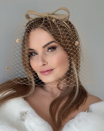 Fascynator filcowy MIA beżowy /oraz inne kolory, MONIKA SAXTON LUXURIOUS MILLINERY