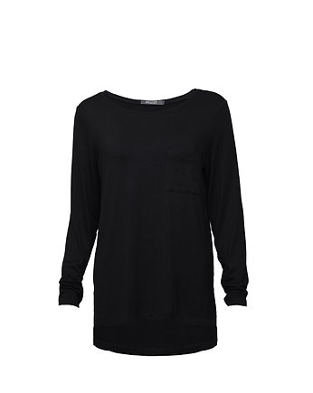 Bluzka longsleeve z kieszonką czarna, Insist