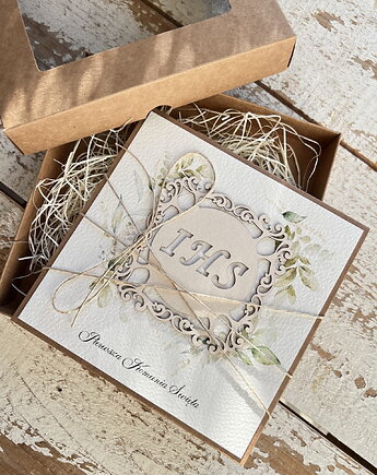 Kartka na komunię - pamiątka komunii ręcznie robiona, sorte