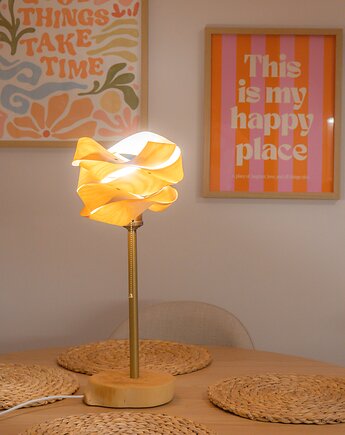 Drewniana stojąca lampka z łańcuszkowym włącznikiem AURORA TAVOLO LIGHT, Boho Lamp