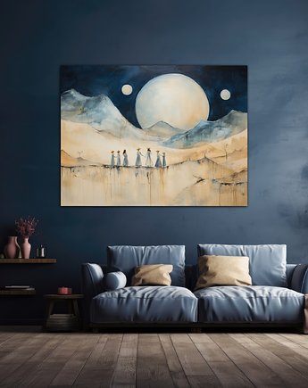 Księżyce Diuny - Obraz na płótnie - Druk, Blejtrama - Impresjonizm, Loft, Metal Earth Jewelry