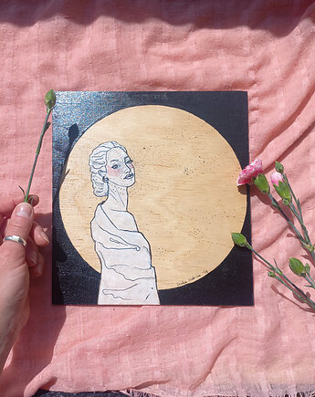 Unikalna ilustracja na sklejce - dama z piegami, New Venus Gift