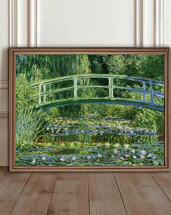 PLAKAT Monet, ogród obraz, sztuka ścienna, pejzaż lilie wodne, black dot studio