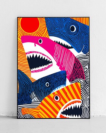 Plakat Rekiny kontra słońce, Harvest Maison