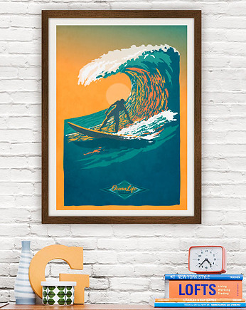 Surfer - plakat 50x70 cm fine art, minimalmill