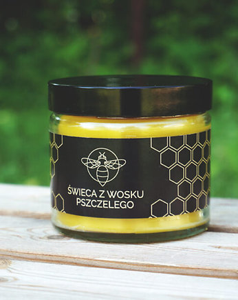 Świeca z wosku pszczelego w słoiku (250 ml), Wcinaj miód