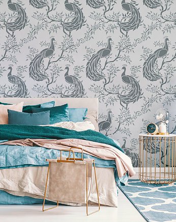 Powtarzalny szablon malarski / PEACOCK CHINOISERIE, Szablony Nakleo