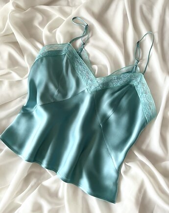 Seledynowy top z koronką i regulowanymi ramiączkami Celadia, Volie Line