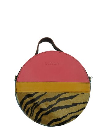 Torebka listonoszka skórzana okrągła skóra naturalna elegancka eko OLIVKA, Olivka Warsaw