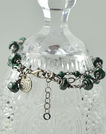 Malachit w srebrze - bransoletka, Sunflower Kornelia Kubinowska