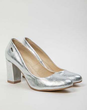 SKÓRZANE CZÓŁENKA ZAPATO 042 SREBRNY PRZECIERKA, Zapato