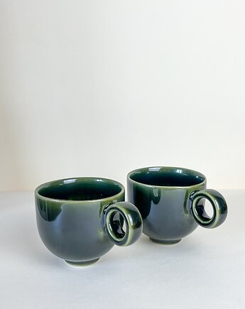 Filiżanka, 220 ml  vintage retro [butelkowa zieleń], FORMY PROSTE