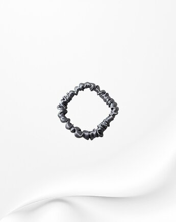Jedwabna scrunchie gumka frotka wąska micro szara, Zdunetti