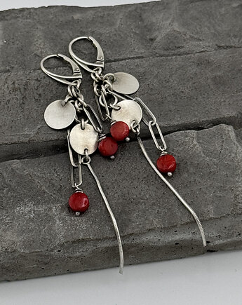 Kolczyki Wariacje na temat - koral, RayOfArt