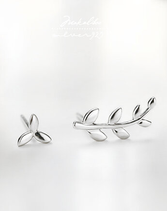 Kolczyki srebrne gałązki + box, Ewa Saj  Silver