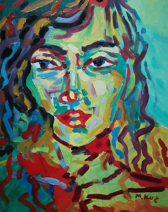 Obraz olejny do salonu portret kobiety, alice oil on canvas