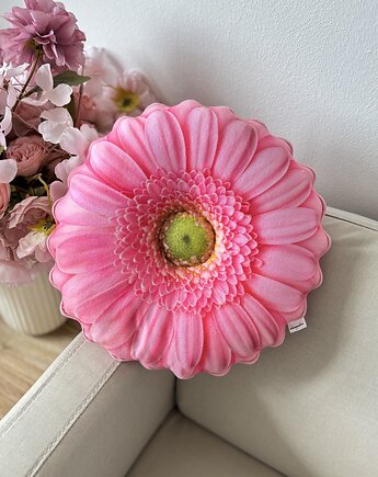 Poduszka Mała Kwiat Gerbera Różowa, poduszkownia