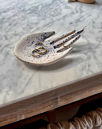 Ceramiczna Łapka Handmade Talerzyk na Biżuterię Niebieskie Ciapki, Maison Fragile