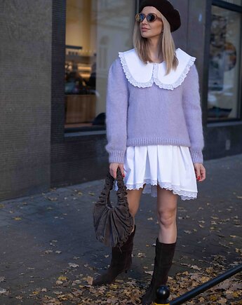 Sweter Magdalena z długim rękawem, handmade  TYLKO NA ZAMÓWIENIE, Sirka Handmade