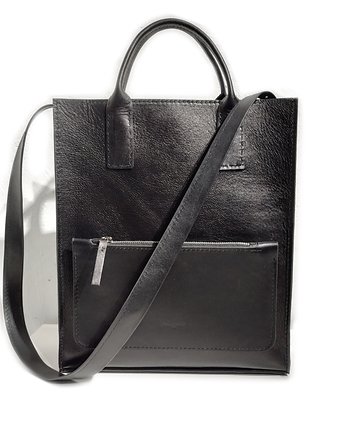 CUBE & office czarna skórzana torebka, PAWDECO