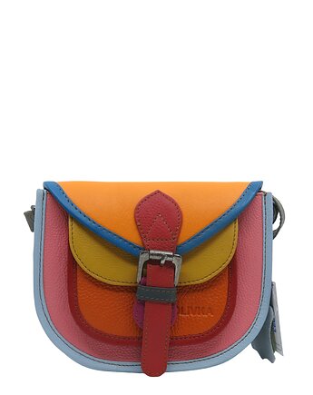 Torebka damska listonoszka skórzana regulowany pasek kolorowa OLIVKA, Olivka Warsaw