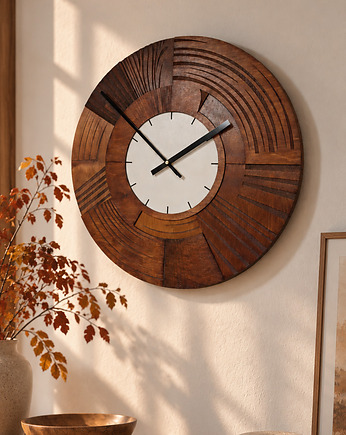 Zegar ścienny Drewniany  -  Cichy Mechanizm, Clock Wood Studio