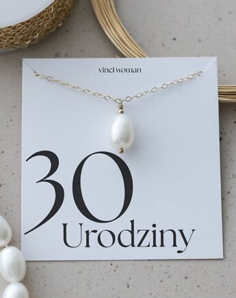Naszyjnik z Perłą, Prezent na 30 Urodziny, Vinci Woman