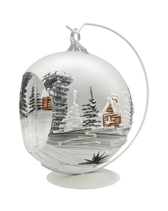 Bombka Lampion ze stojakiem: szary, Syn Bombkarza