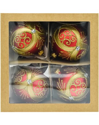 Bombki okrągłe czerwono-złoty zestaw, Syn Bombkarza